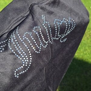 NWT Juicy Couture OG Big Bling Black Velour Track Pants - Large